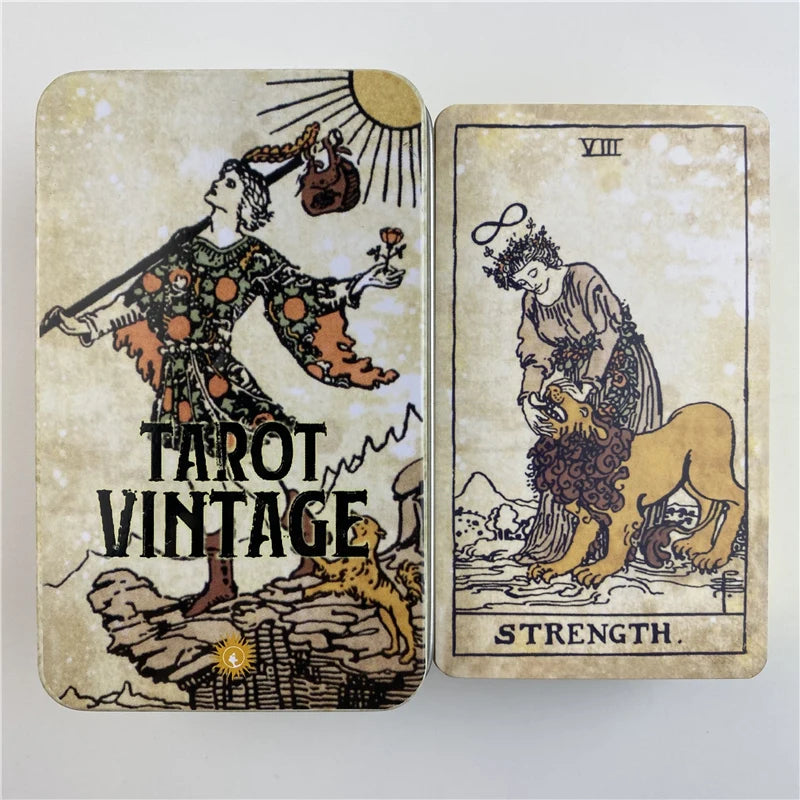 Tarot Vintage — Coffret Métal Doré