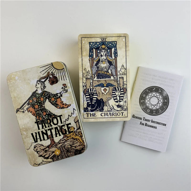 Tarot Vintage — Coffret Métal Doré