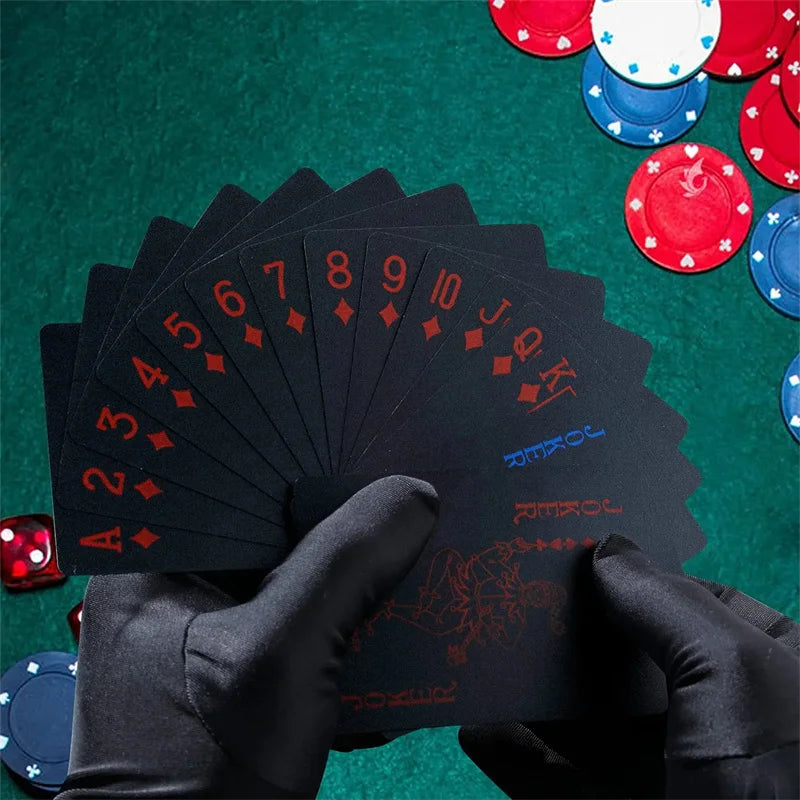Jeu de Poker Waterproof — Finition Noir Doré